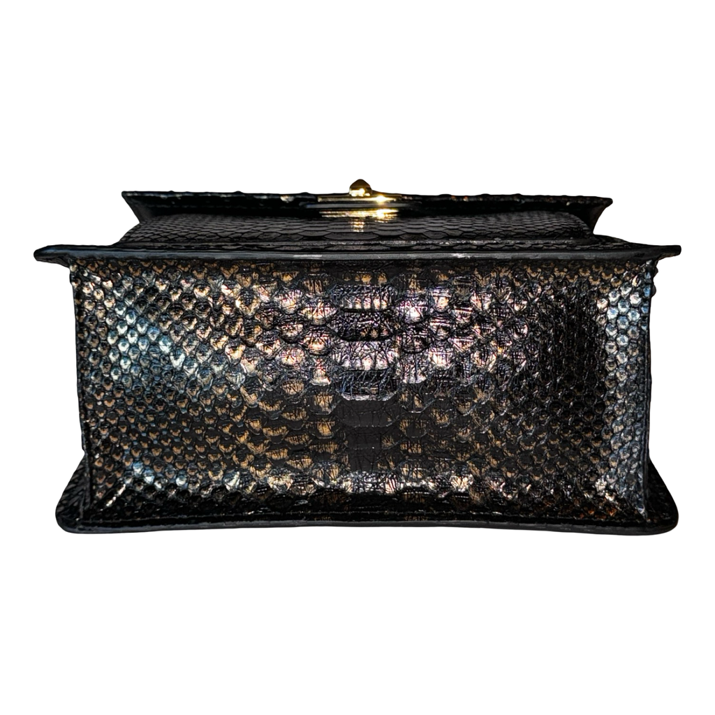 Noir d’Or Horse Handle Handbag
Authentic Black and Gold Python