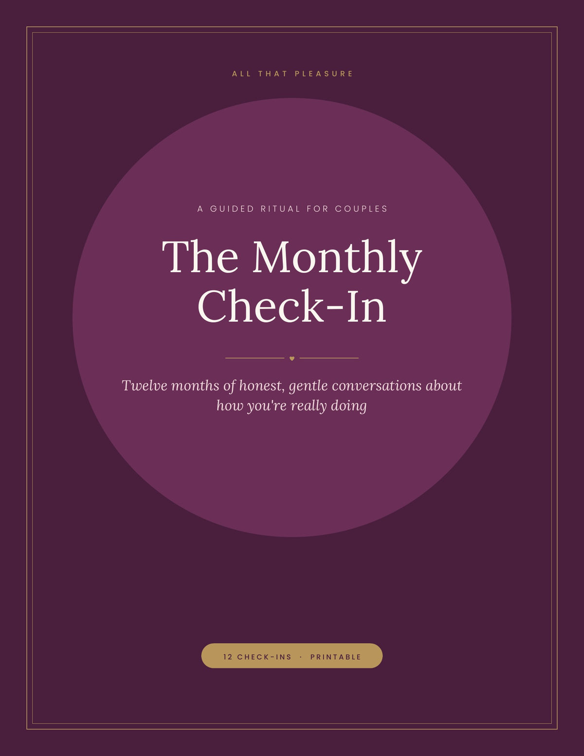 The Monthly Check-In: A Couples Journal (Printable)