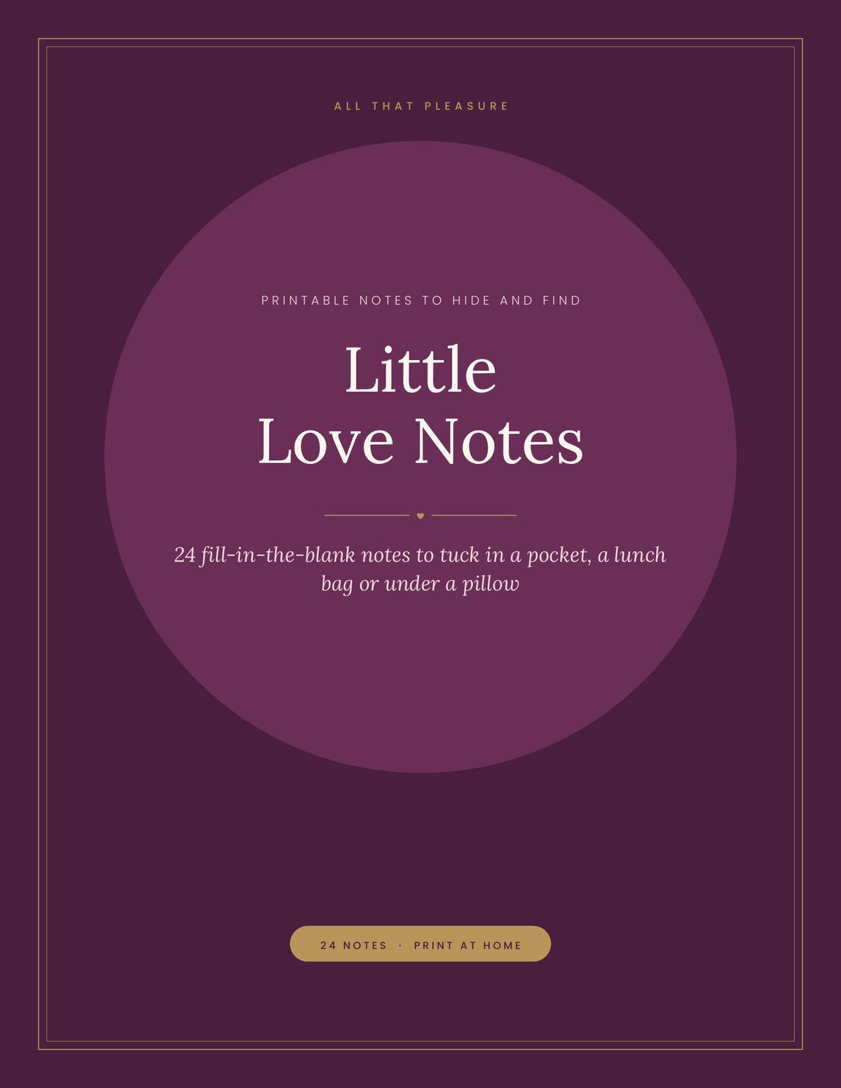 Little Love Notes: 24 Fill-in-the-Blank Notes (Printable)