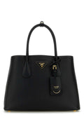 Prada Women Black Leather Small Double Handbag