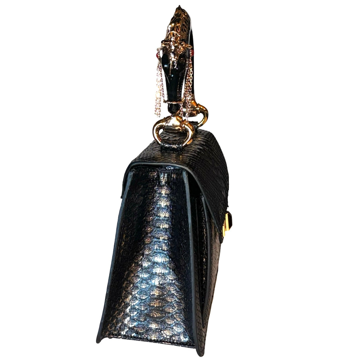 Noir d’Or Horse Handle Handbag
Authentic Black and Gold Python