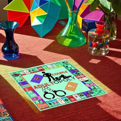 Adultopoly Board Game: A funny, portable couple game for date nights. Ideal Valentine's gift for him & her.