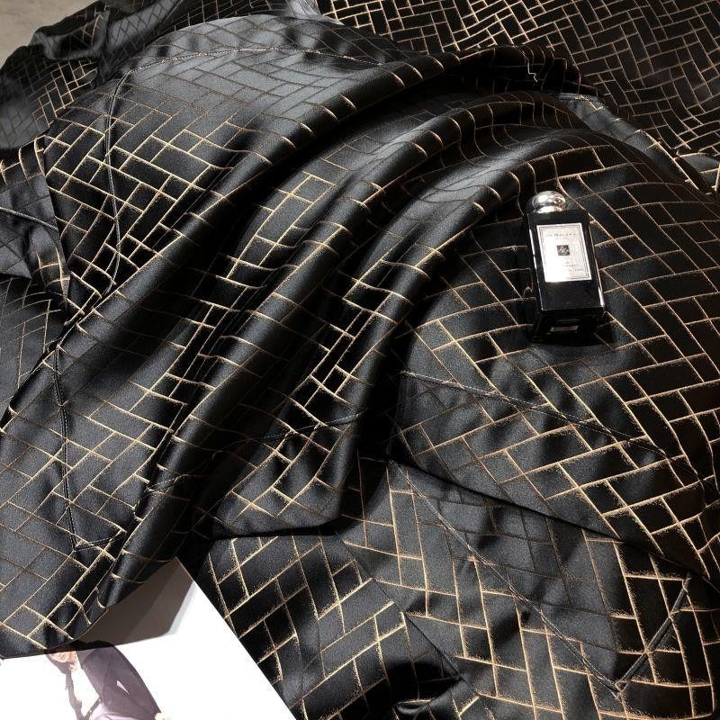 Talia Black Gold Cotton Satin Bedding Set | 3CARATS