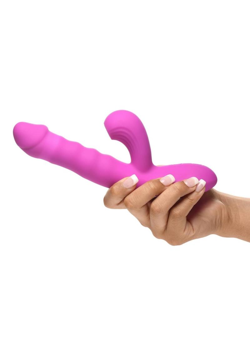 Bang! Thrusting & Sucking Silicone Rabbit Vibrator