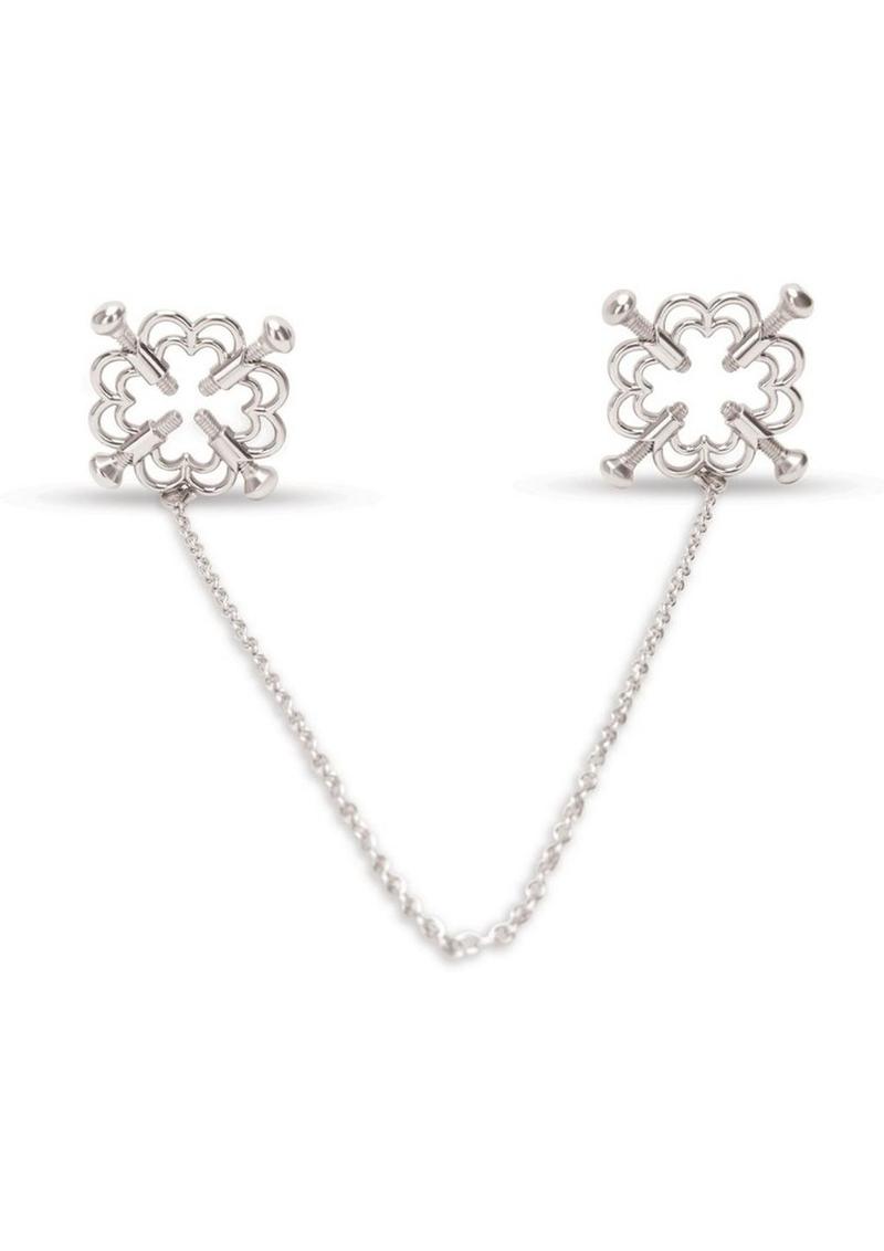 Me You Us Silver Flower Design Nipple Chain