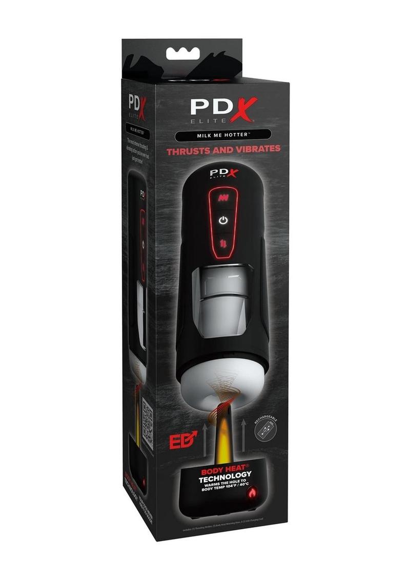 P.D.X. Elite Milk Me Hotter Rechargeable Stroker Thrusts And Vibrates